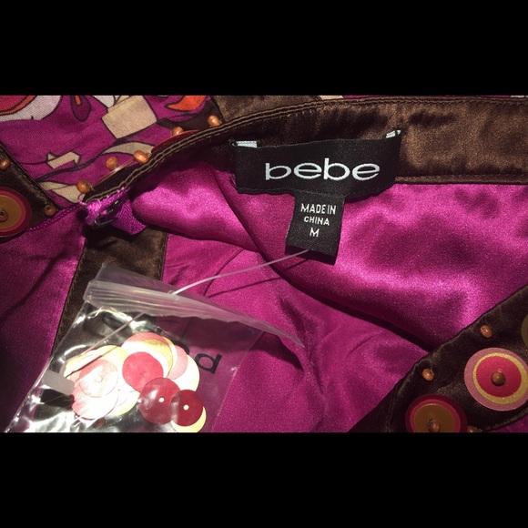 DESIGNED BY BEBE REAL SILK DRESS!!!!!!! NWT - Picture 4 of 8